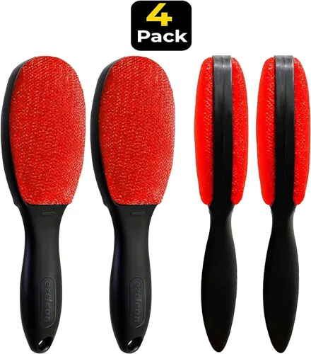 Miniatura 5 de ezclean Paquete de 4 cepillos de pelusa de color rojo para ropa, muebles, sofá, removedor de pelusas de mascotas para cepillo de ropa, cepillos