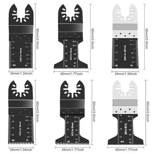Miniatura 3 de 23 hojas de sierra oscilantes de liberación rápida para cortar madera plásticos compatibles con Fein Multimaster Porter Cable Black & Decker Ridgid