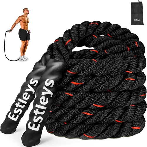 Cuerda de saltar pesada de 5 libras para hombres y mujeres, cuerda de saltar pesada para adultos, cuerdas de saltar pesadas para entrenamiento en