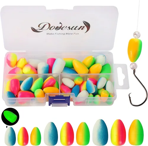 Dovesun 220/104/80/60/54/52/42 piezas Pompano Rig Floats para Surf Pesca Bobbers de espuma para pesca con mosca Bobbers Floats Kit de color
