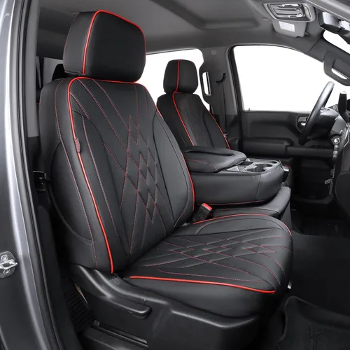 Miniatura 9 de EKR Fundas para Asientos Silverado de Ajuste Personalizado para (Cabina Doble) 2014 2015 2016 2017 2018 Chevrolet Silverado 1500 & HD 2500/3500