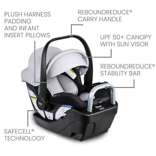 Miniatura 3 de Britax Willow S Asiento de automóvil para bebés con Base Alpine, Tecnología ClickTight, Asiento de automóvil orientado hacia atrás con Sistema Ónix