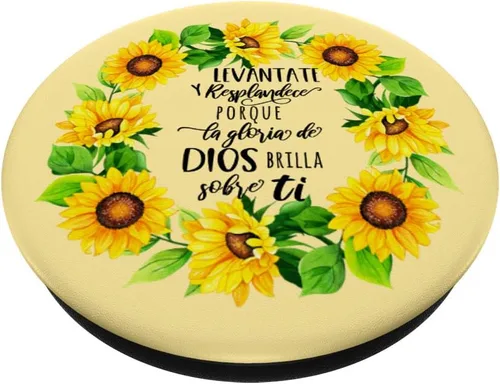 Miniatura 2 de Bible Verses Quotes Frases Biblicas Girasol Español Amarillo - PopSockets Agarre y soporte para teléfonos y tabletas