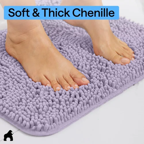 Miniatura 238 de Gorilla Grip - Tapete de baño de felpilla gruesa, suave y absorbente, secado rápido, de microfibra, con reverso de caucho, para piso de ducha, Nube