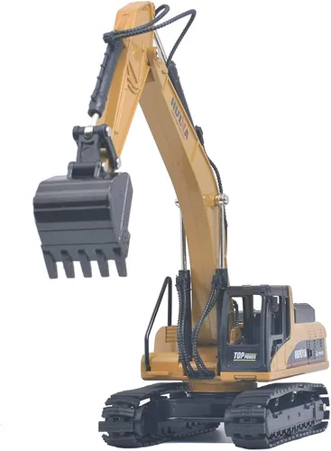 Miniatura 2 de Ailejia Modelos de aleación de juguete de camión articulado con volquete y excavadora a escala 1/50, vehículo de construcción, modelo de ingeniería