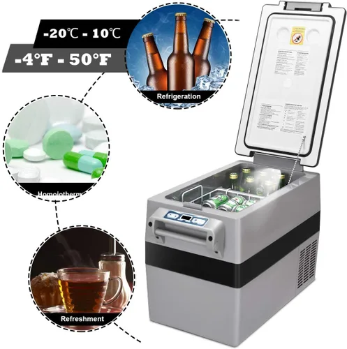 Miniatura 3 de Goplus Refrigerador/congelador portátil de 44 cuartos de galón de capacidad, mini compresor eléctrico para automóvil, oficina, picnic al aire libre
