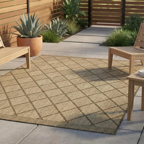 Miniatura 18 de FH Home Alfombra plana tejida para exteriores, impermeable, fácil de limpiar, resistente a las manchas, hilo de polipropileno de alta calidad