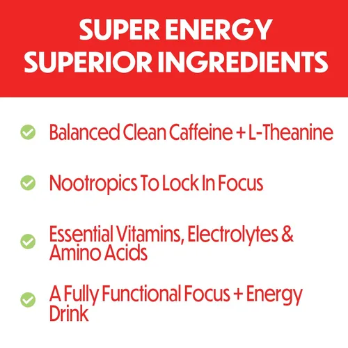 Miniatura 4 de Forgge Polvo de Mezcla para Bebida Energética Saludable - Cafeína Limpia + Vitaminas B12, B6, C y D - Polvo de Bebida Energética sin Azúcar