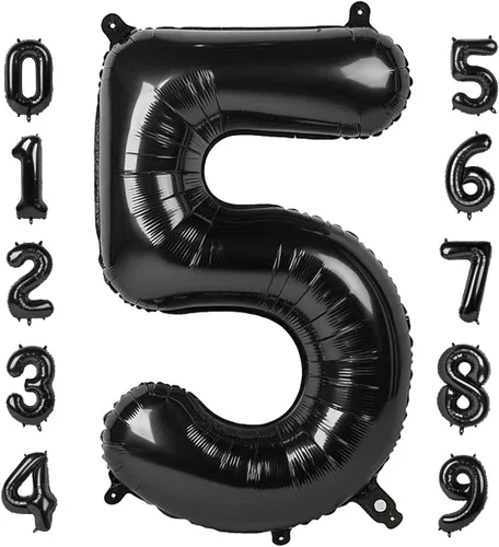 Miniatura 20 de Globos de números de 5 globos de 40 pulgadas, decoraciones de cumpleaños azules para niños y niñas, globos de números azul marino grandes