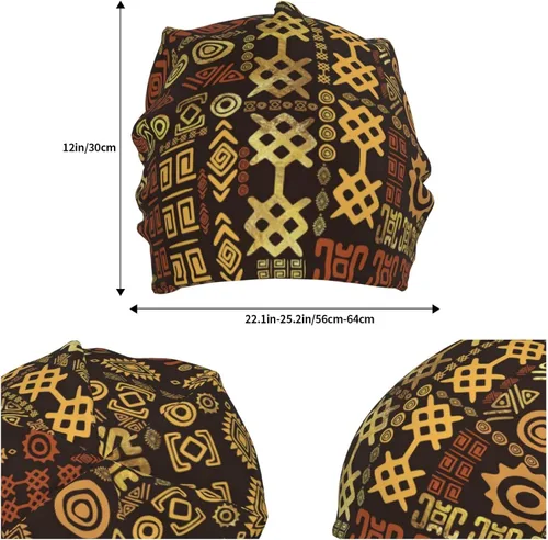 Miniatura 30 de Gorro africano holgado para adultos, tejido elástico, de calavera, gorro de invierno para exteriores para mujeres y hombres