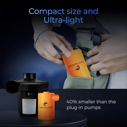 Miniatura 6 de FLEXTAILGEAR MAX Pump 2020 - Bomba de aire portátil con batería de 3600 mAh, bomba de aire recargable por USB, inflado y desinflado rápido