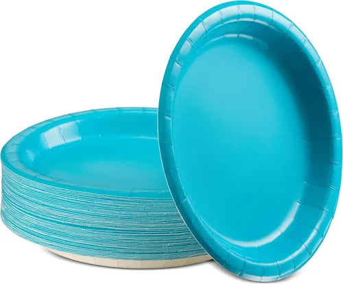 Miniatura 13 de Amcrate Platos de papel desechables lavanda, platos de postre de papel de 7 pulgadas, plato desechable fuerte y resistente para fiestas, cenas