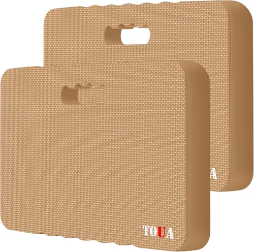 Rodillera gruesa extra grande de espuma de alta densidad cómoda para el trabajo, jardinería, yoga, ejercicio, jardín, 2 unidades, beige