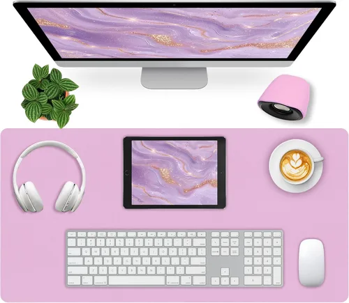 Miniatura 35 de Bloss Almohadilla de escritorio de cuero y reposamuñecas para teclado, alfombrilla grande para mouse + almohadilla para teclado + soporte de muñeca
