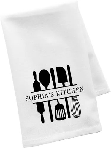 Miniatura 14 de Andaz Press Toalla de Cocina Personalizada, Toalla de Té de Saco de Harina, La Mejor Mamá de Todos los Tiempos Nombres Personalizados de Niños
