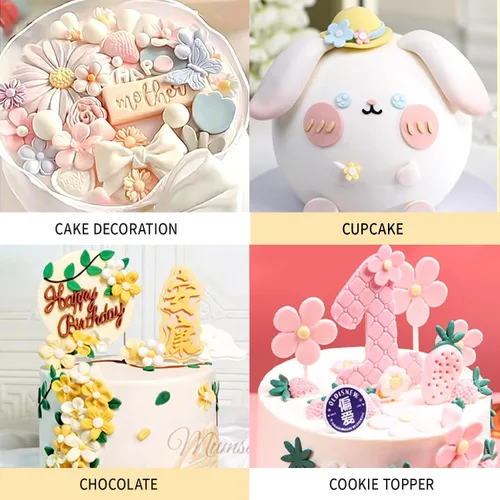 Miniatura 6 de KALAIEN Molde de silicona para fondant de girasol, 4 unidades, para decoración de pasteles, chocolate, caramelo, azúcar, bricolaje, pasta de goma