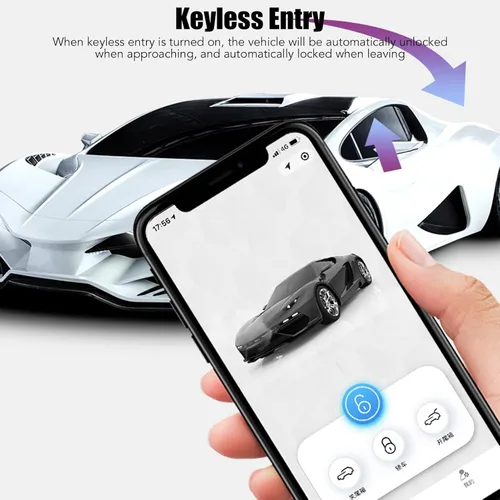 Miniatura 4 de Control remoto de entrada sin llave para automóvil, pantalla LCD, llave inteligente universal para automóvil con un botón de inicio de tiempo