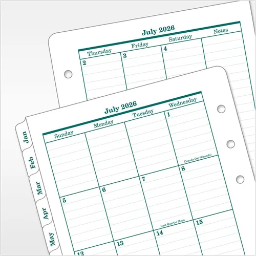 Miniatura 5 de FranklinCovey - Pestañas originales de calendario mensual de dos páginas (compacto, julio de 2026 - junio de 2027)
