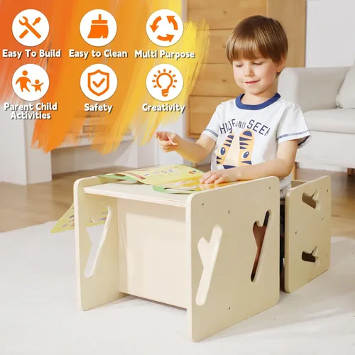 Miniatura 6 de Montessori Mesa y Silla de Destete y Conjunto de Mesa y Silla de Madera Maciza para Niños Pequeños Muebles Montessori para Niños