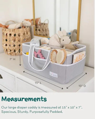 Miniatura 4 de Lily Miles Organizador de pañales para bebé, cesta de regalo para baby shower para niños o niñas recién nacidos, artículos imprescindibles