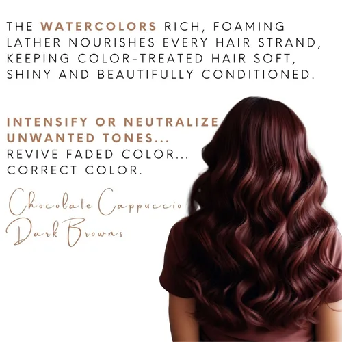 Miniatura 3 de Watercolors Champú Depositante de Color, Color de Cabello Semi Permanente 8.5 oz - MOCHA DRENCH