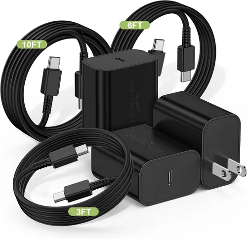 Miniatura 13 de Cargador rápido para iPhone 17 16 15, cable de carga rápida, 6+10 pies USBC a USBC y bloque tipo C de 20W para iPhone 17 Air, 16e, 17 16 15