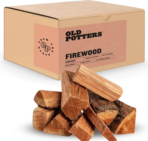 Old Potters Leña Seca al Horno - Cerezo, 1100 Pulgadas Cúbicas, 16-18 Troncos ~ Troncos de 8" x 2.5". Solo Stove y Madera para Cocinar para