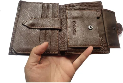 Miniatura 119 de Hombres Cool Eagle Wolf Caballo Totem Cuero Vaca Vertical Cartera Cremallera Multi-tarjeta Titular, Tótem de caballo, Minimalista