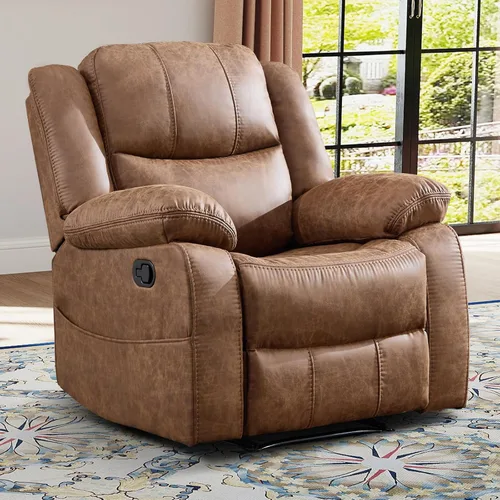 Miniatura 26 de EBELLO Juego de sofá reclinable manual de 2 piezas, juego de sofá reclinable de piel sintética para sala de estar, incluye sofá reclinable de dos