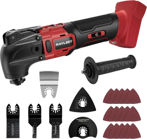 Miniatura 8 de Kit de múltiples herramientas oscilantes compatible con batería DEWALT de 20 V, herramientas oscilantes inalámbricas con motor sin escobillas, 6