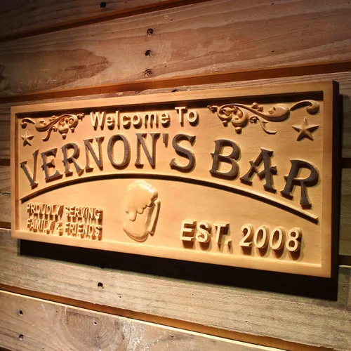 Miniatura 13 de ADVPRO wpa0053 - Letrero personalizado con nombre grabado en 3D de madera para el hogar, bar, cerveza, decoración del hogar, placas de casa de lago