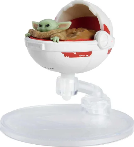 Miniatura 2 de Hot Wheels - Star Wars The Child Hover Pram inspirado en "The Mandalorian" con soporte de vuelo para exhibición, para niños de todas las edades.