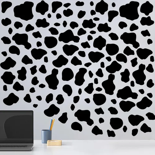 Miniatura 7 de AOWDIAO 280 piezas de calcomanías de impresión de vaca para despegar y pegar adhesivos de vinilo para pared, automóvil, computadora portátil