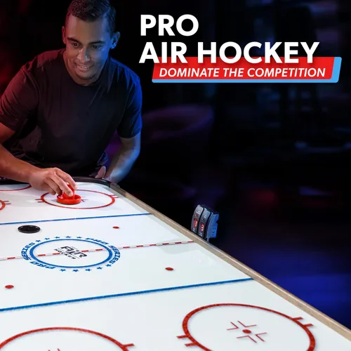 Miniatura 2 de GoSports Mesa de Arcade de Air Hockey de 48 Pulgadas - Roble o Negro - Incluye 2 Empujadores, 3 Discos, Motor AC y Marcador LED