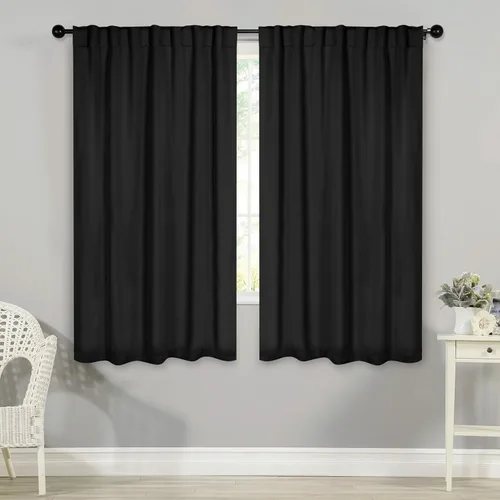 Miniatura 40 de BLUENILEMILLS Paneles de cortinas opacas para oscurecer la habitación con bolsillo para barra/pestañas traseras, cortinas perfectas para ventanas