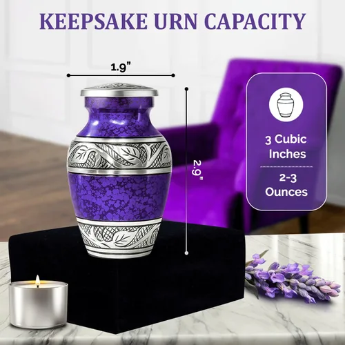Miniatura 3 de Urnas pequeñas para cenizas humanas – Elegante juego de urnas de cremación de recuerdo para mujeres y hombres adultos – Mini urnas conmemorativas