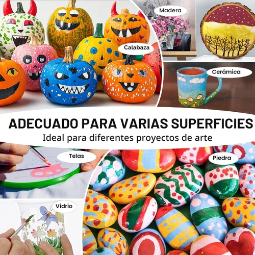 Miniatura 4 de Juego de 40 piezas de pintura acrílica - 24 colores (2 onzas/60ml) con 12 pinceles, 2 cuchillos y paleta - Pigmentos ricos para adultos, artistas