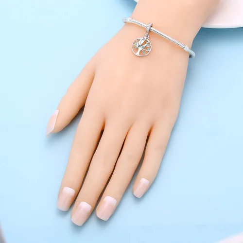 Miniatura 6 de SOUKISS Abalorio de plata de ley 925 con diseño de árbol de la vida familiar para pulsera europea