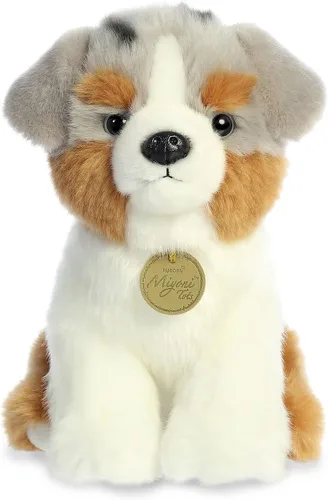 Aurora® Adorable cachorro australiano de peluche Miyoni®, detalle realista, compañía entrañable, multicolor, 9 pulgadas