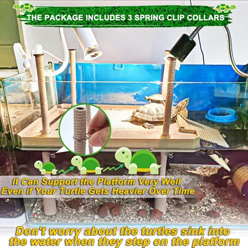 Miniatura 6 de Keedolla Pequeño Muelle Flotante de Reptil Acuático Plataforma de Toma de Sol para Acuario, Plataforma Decorativa de Reptil Acuario con Rampa