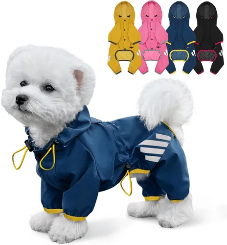Miniatura 8 de Chubasquero para Perro, Chaqueta de Lluvia Impermeable para Perro con Capucha, Abrigo de Lluvia con Agujero para Correa, Correa Reflectante