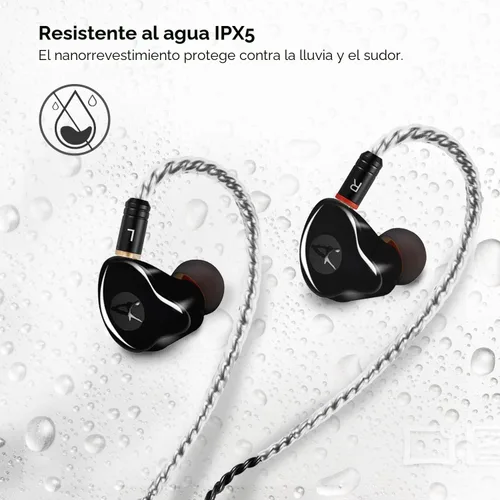 Miniatura 4 de Auriculares de Monitor In-Ear, Auriculares Estéreo HiFi IEM, Auriculares Dinámicos de Doble Driver Cableados con Cable Desmontable, Auriculares