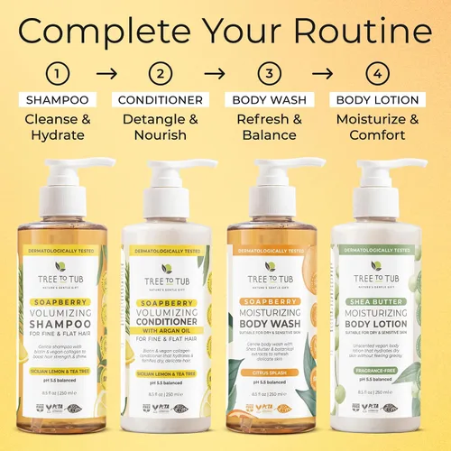 Miniatura 9 de Tree To Tub Biotin Champú y acondicionador – Champú y acondicionador suave para cabello fino, cuero cabelludo sensible, sin sulfato, champú