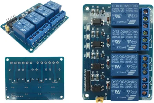 Miniatura 3 de Módulo de relé de 4 canales DC de 5 V compatible con Arduino R3 MEGA Raspberry Pi con optoacoplador placa de expansión de alto y bajo nivel Módulo