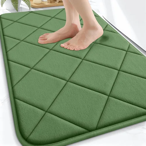 Miniatura 53 de OLANLY Tapete de baño de espuma viscoelástica de 24 x 16 pulgadas, ultra suave y absorbente, lavable a máquina, cómodo tapete de baño para suelo