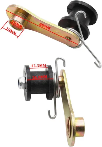 Miniatura 2 de Tensor de cadena+2 rodillos, PRO BAT, tensor de rodillos de cadena resistente con resorte y tres rodillos compatibles con 110cc 125cc 140cc Dirt Pit