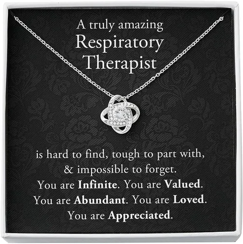 Collar con tarjeta de mensaje, joyería hecha a mano, regalos de Navidad, terapeuta respiratorio, regalos para terapeuta respiratorio, agradecimiento