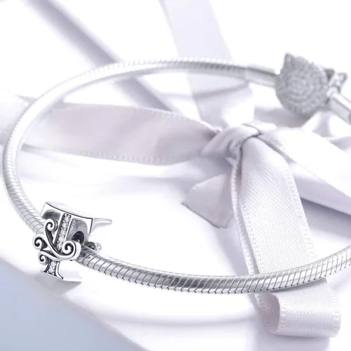 Miniatura 3 de Plata de ley 925 maciza con piedras cúbicas, opciones de regalo completas AZ alfabeto encantador, letras abalorios para pulseras europeas Pandora