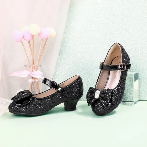 Miniatura 59 de PANDANINJIA Vestido de jada para niñas y niños pequeños, zapatos de princesa Mary Jane con tacones con lazo para fiesta, boda, boda