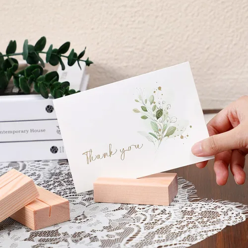 Miniatura 6 de 12 soportes de madera para colocar lugares de madera para letreros de mesa, soporte para tarjetas de identificación para decoración de eventos